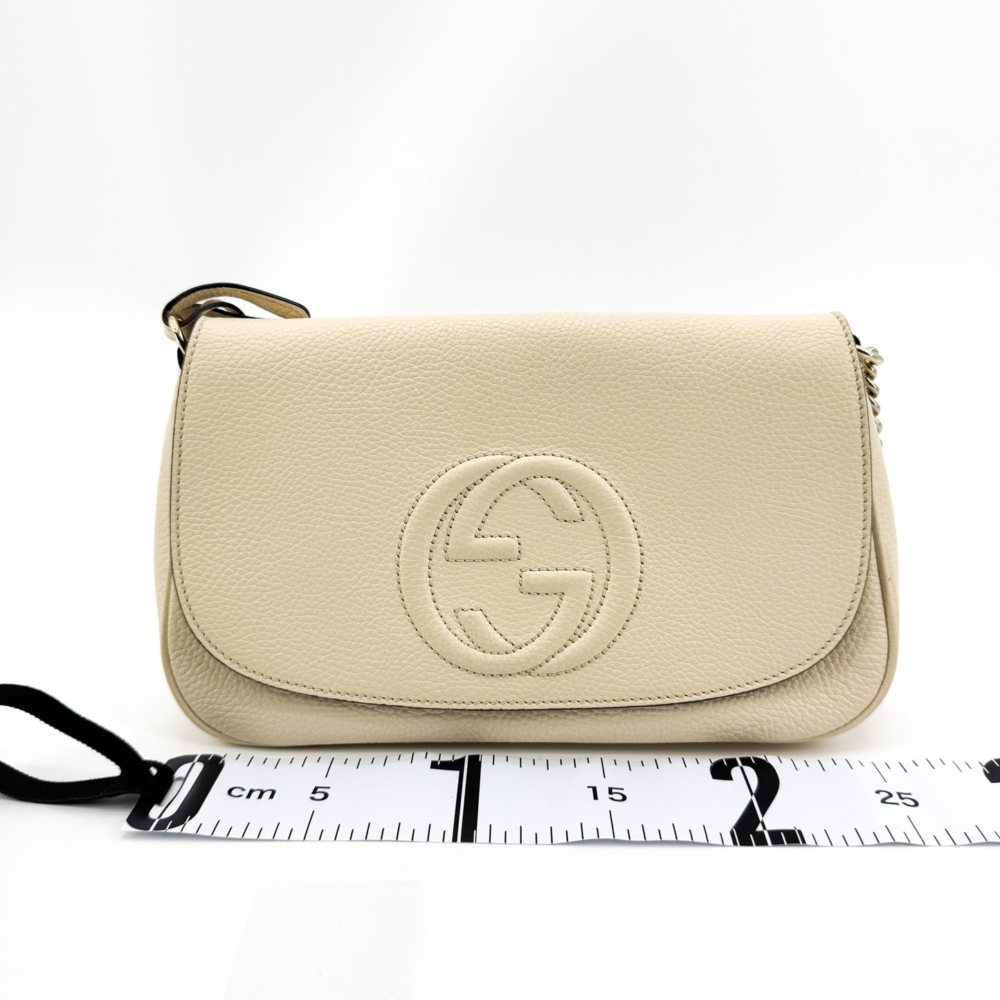 Gucci Soho Interlocking G Chain Crossbody Bag Ecru