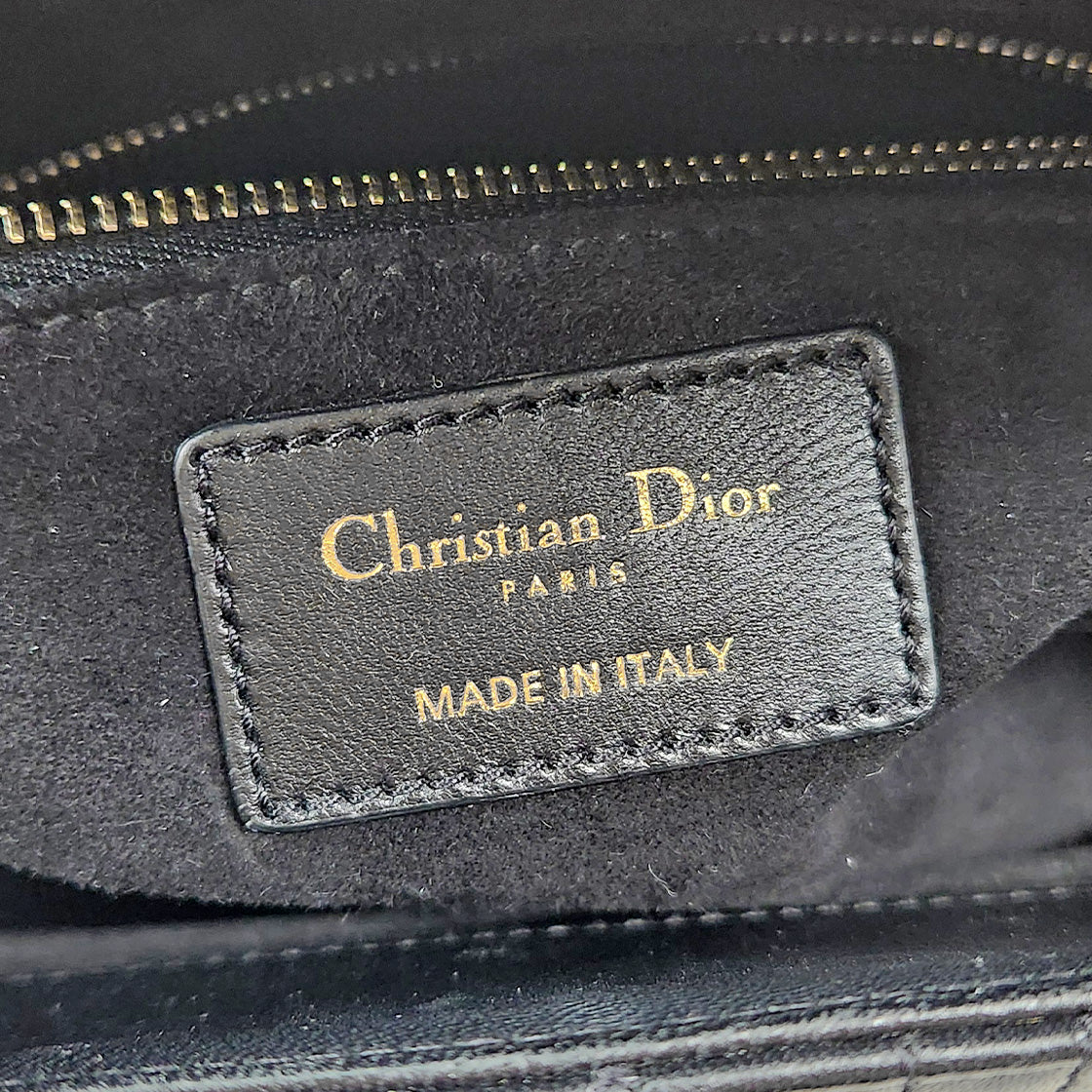 Dior Medium Black Lady Tote Bag