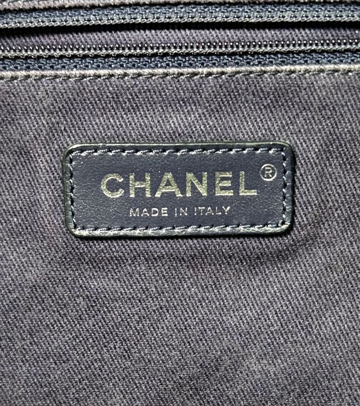 Chanel Navy Canvas Deauville Bag with Built-in Chip