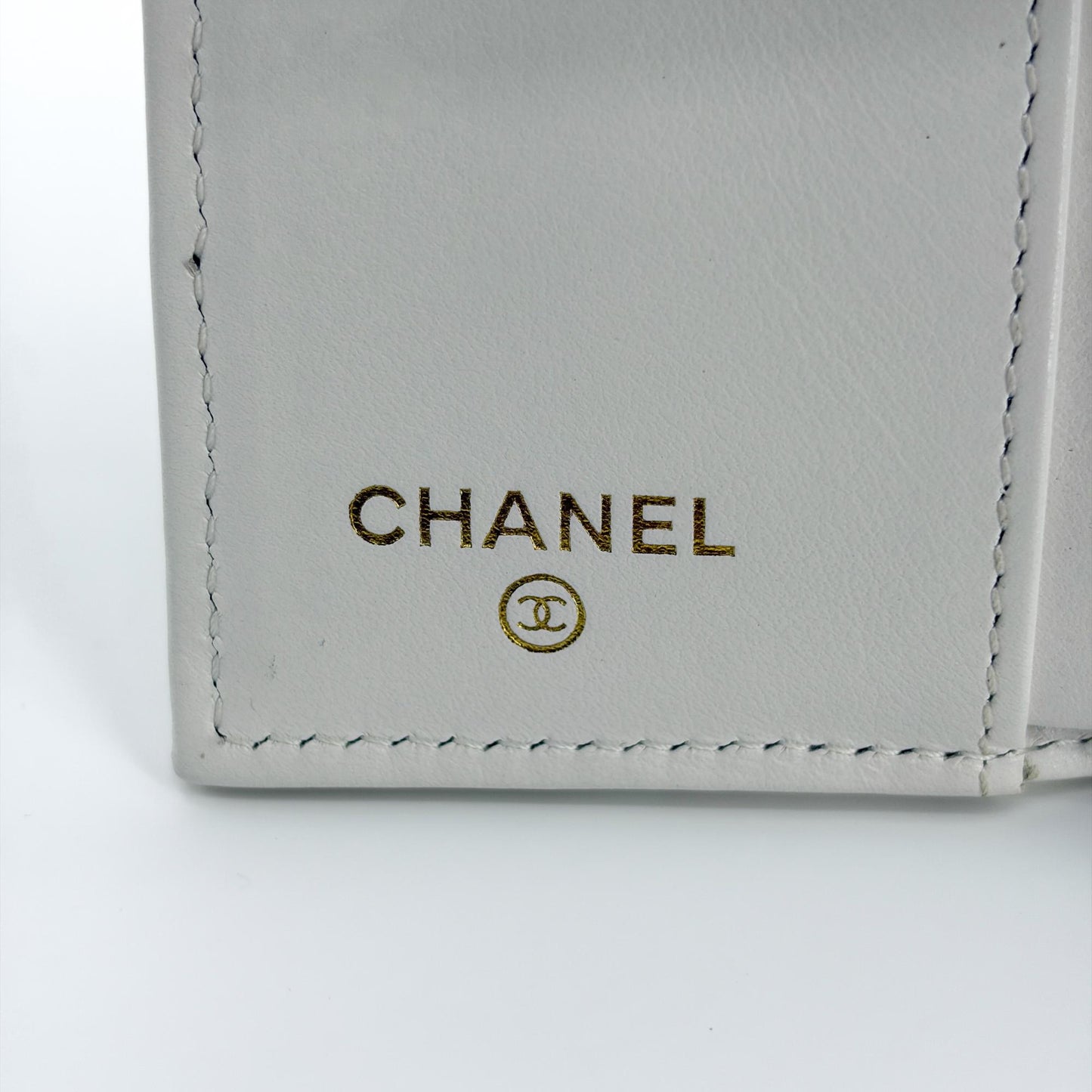 Chanel Classic Flap Card Holder Caviar Ivory Gold Hardware