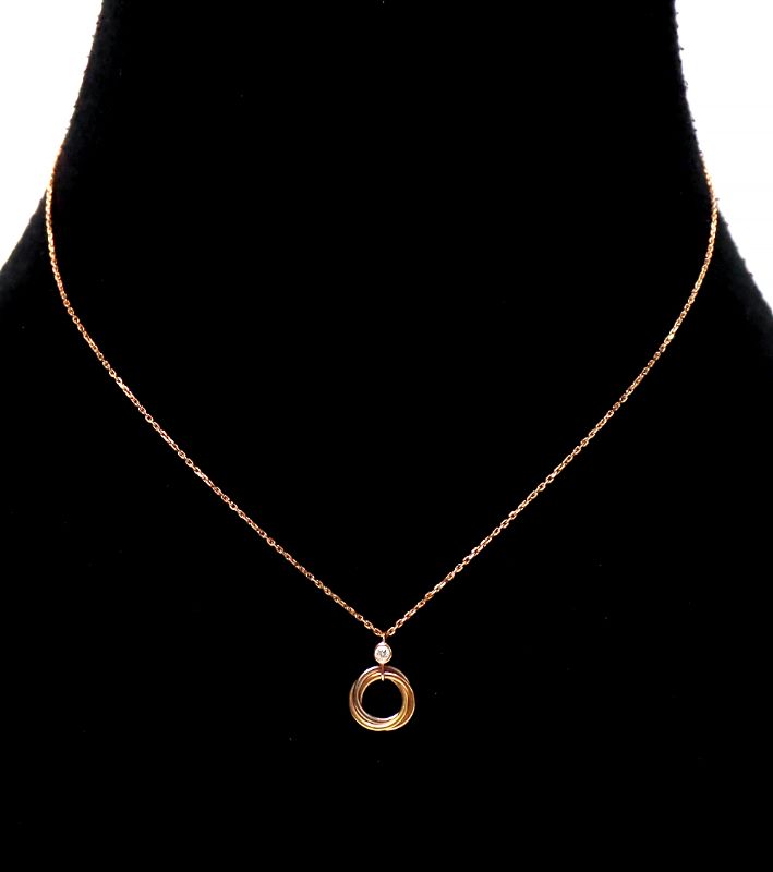 Cartier 18K Gold Trinity Diamond Single-Strand Necklace