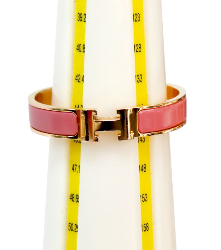 Hermès Pink Click-Ash Gold Bracelet