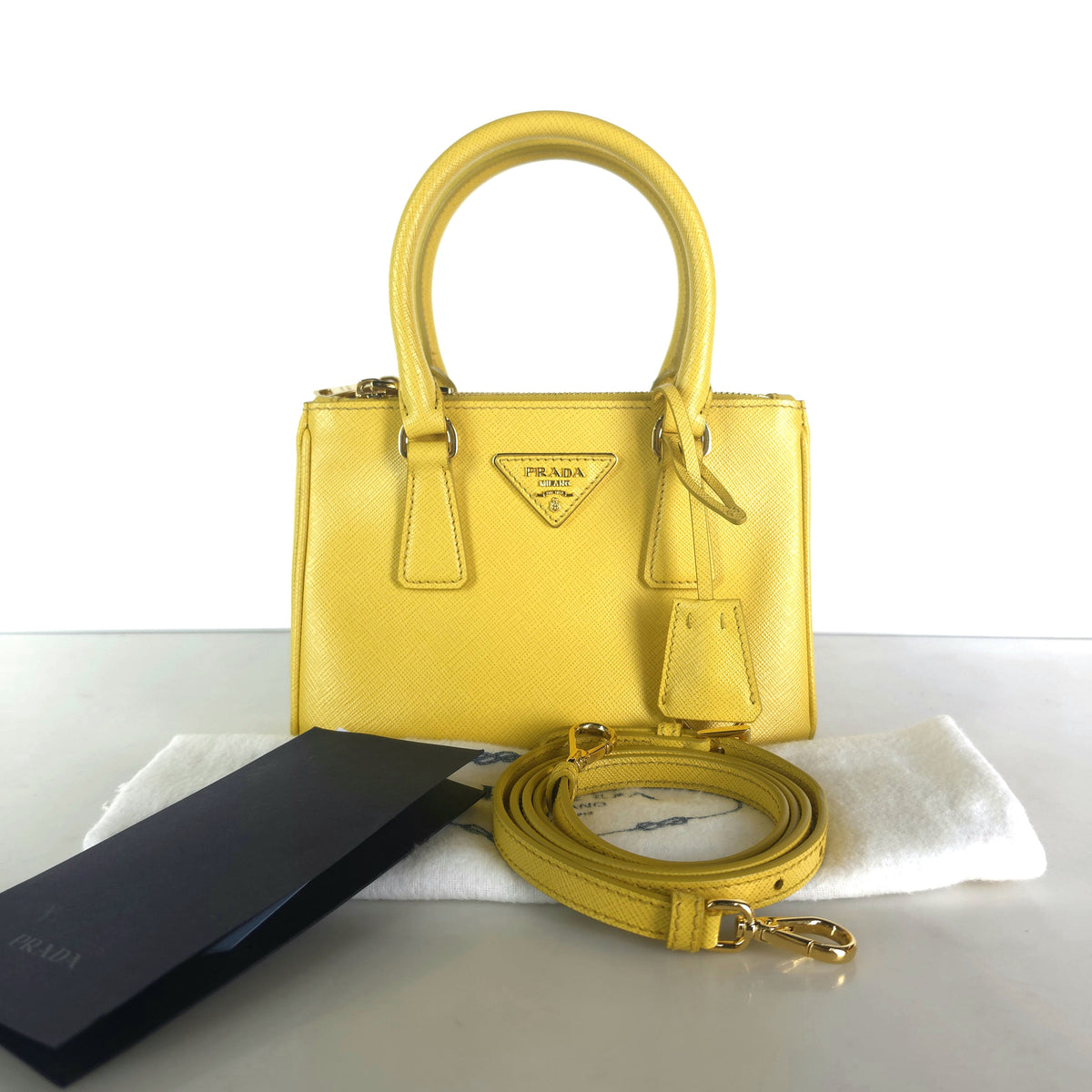 Mini Saffiano Galleria Tote Bag Crossbody Bag 1BA906