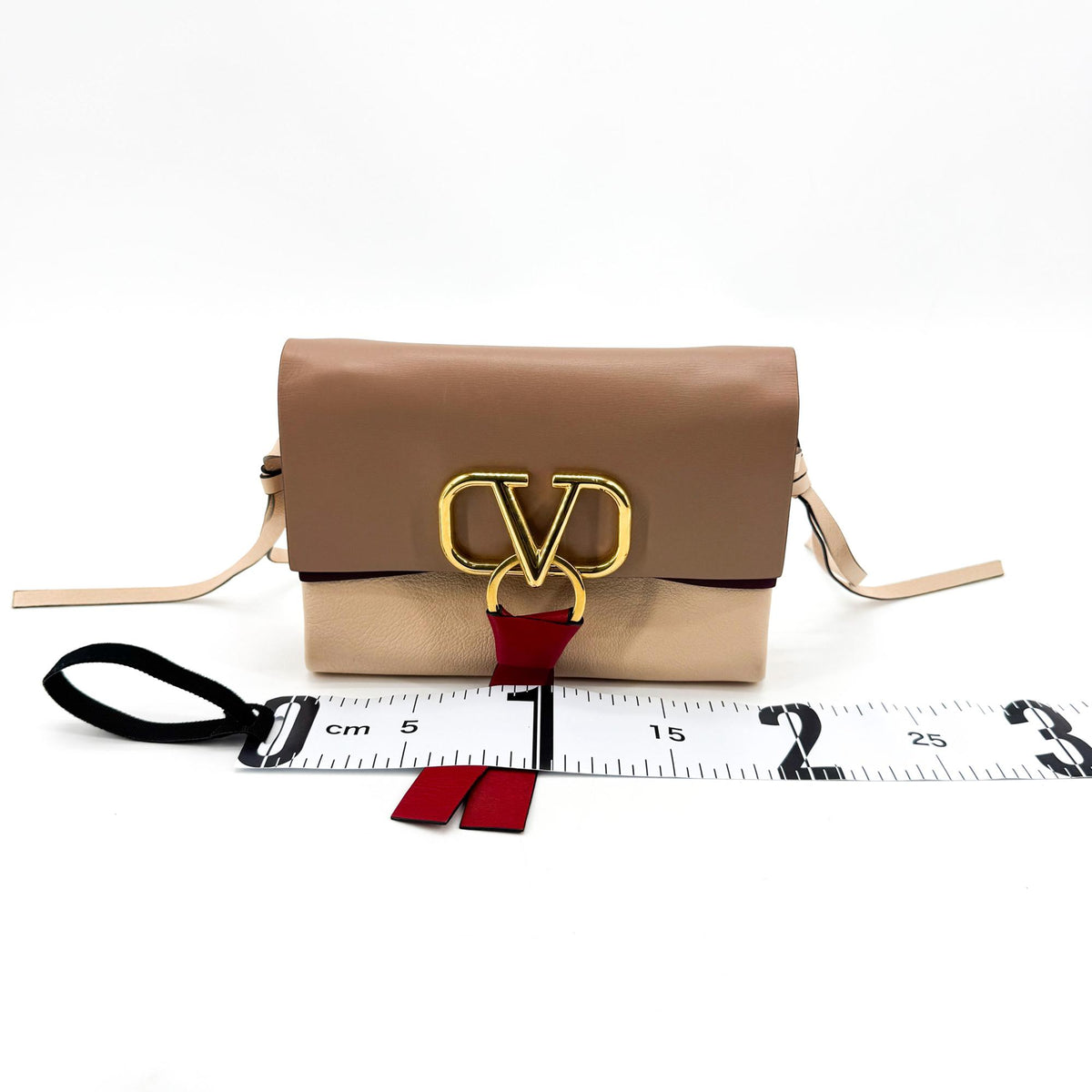 Valentino Garavani Small V-Logo Crossbody Bag Brown Beige