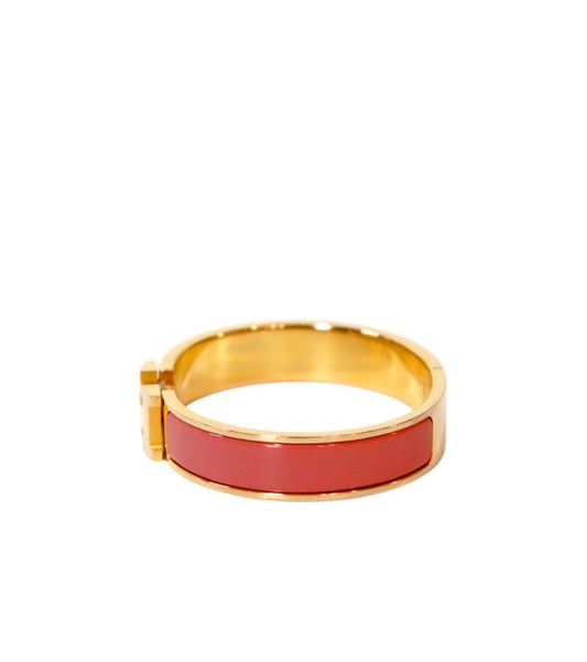 Hermès Pink Click-Ash Gold Bracelet