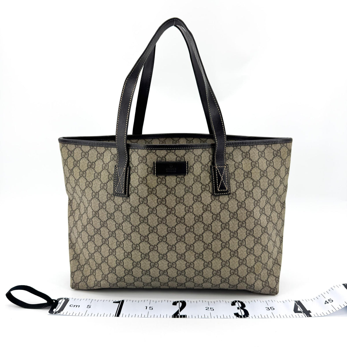 Gucci GG Supreme Medium Tote Bag Brown Black