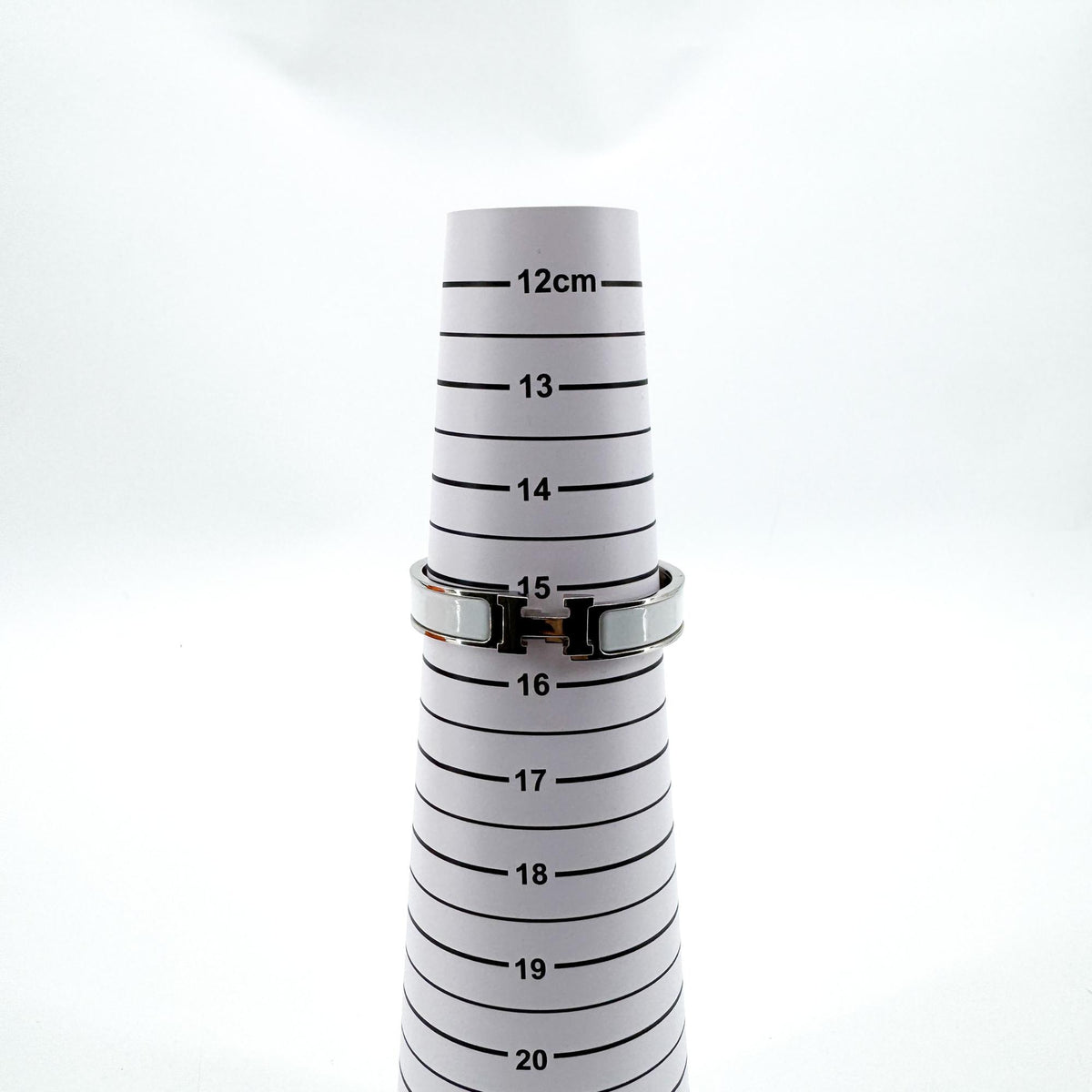 Hermès Click H Bracelet White Silver