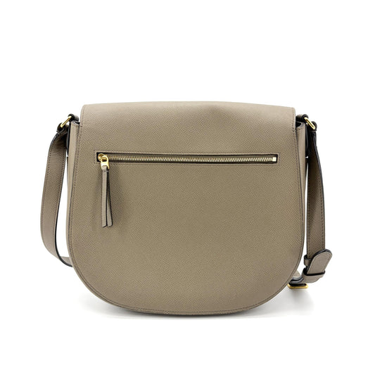 Celine Medium Trotter Shoulder Bag Grained Calfskin Taupe