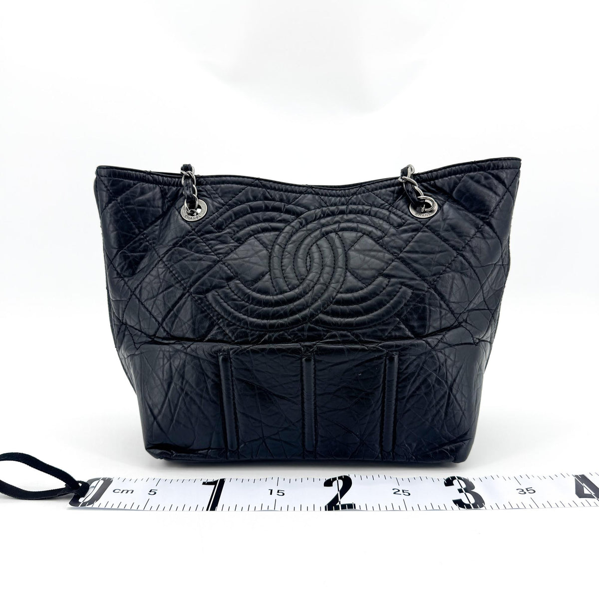 Chanel CC Crave Crossbody Tote Bag Medium Silver Hardware Black