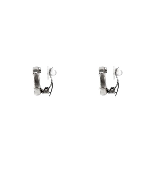 Chanel CC Silver Earrings