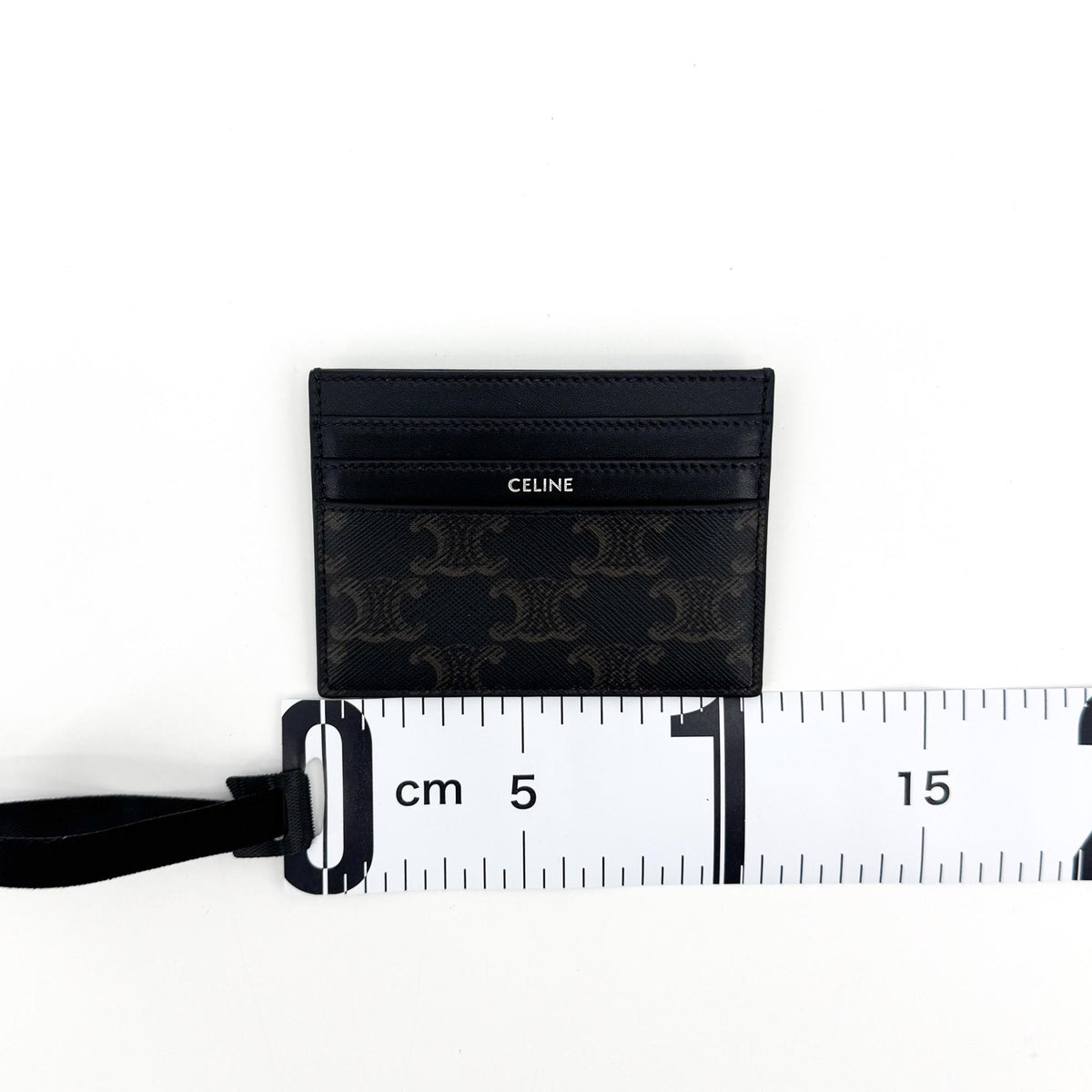 Celine Triomphe Canvas Card Holder Black