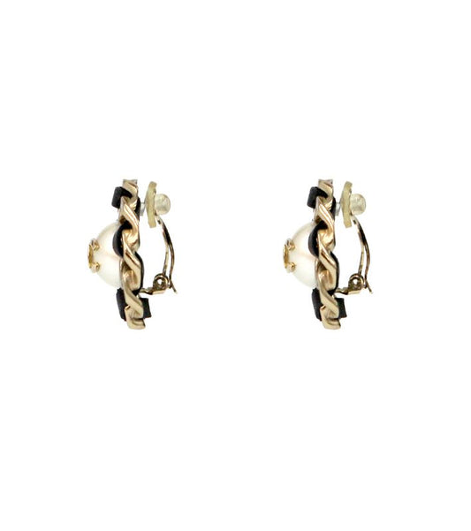 Chanel Round CC Gold Earrings