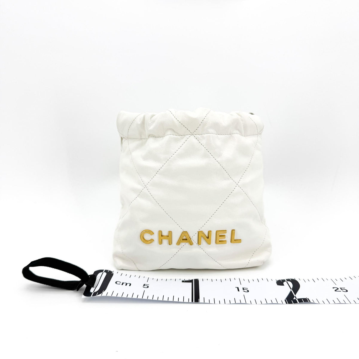 Chanel 22 Mini Clutch White Gold Hardware