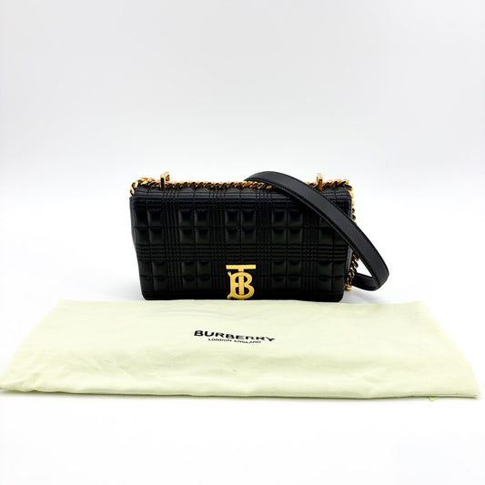 Sac porté épaule petit modèle Lola Burberry noir, finitions dorées