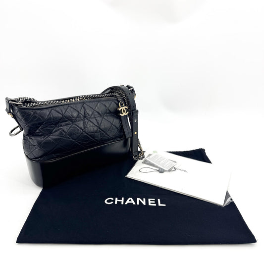 Chanel Gabrielle Small Hobo Bag Black Vintage Calfskin