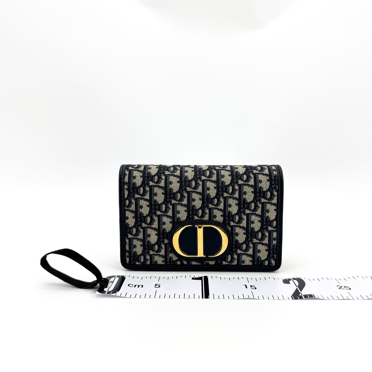 Dior 30 Montaigne Flap Card Holder Blue Oblique