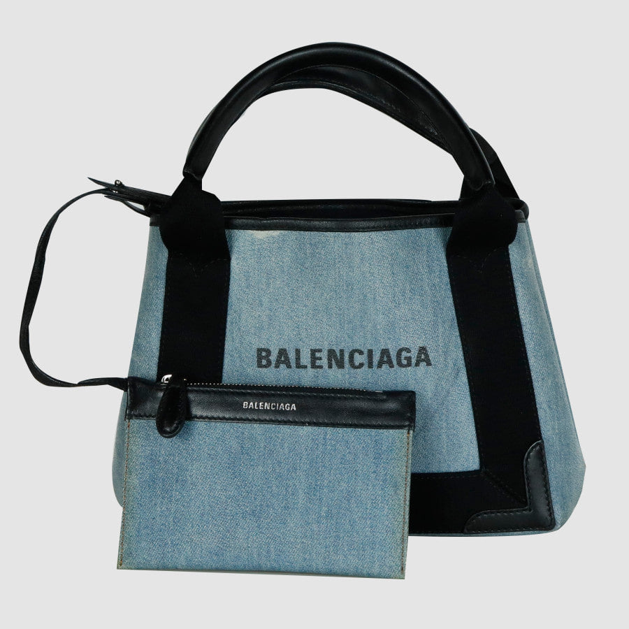 XS Coated Denim Cabas Tote Bag 390346