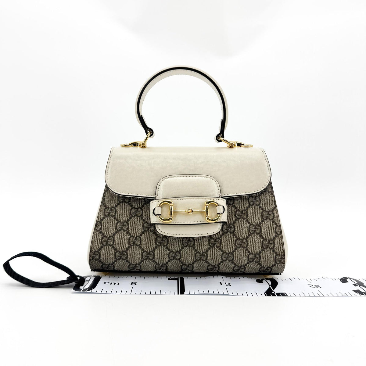 Gucci Horsebit 1955 Mini Top Handle Bag GG Supreme White
