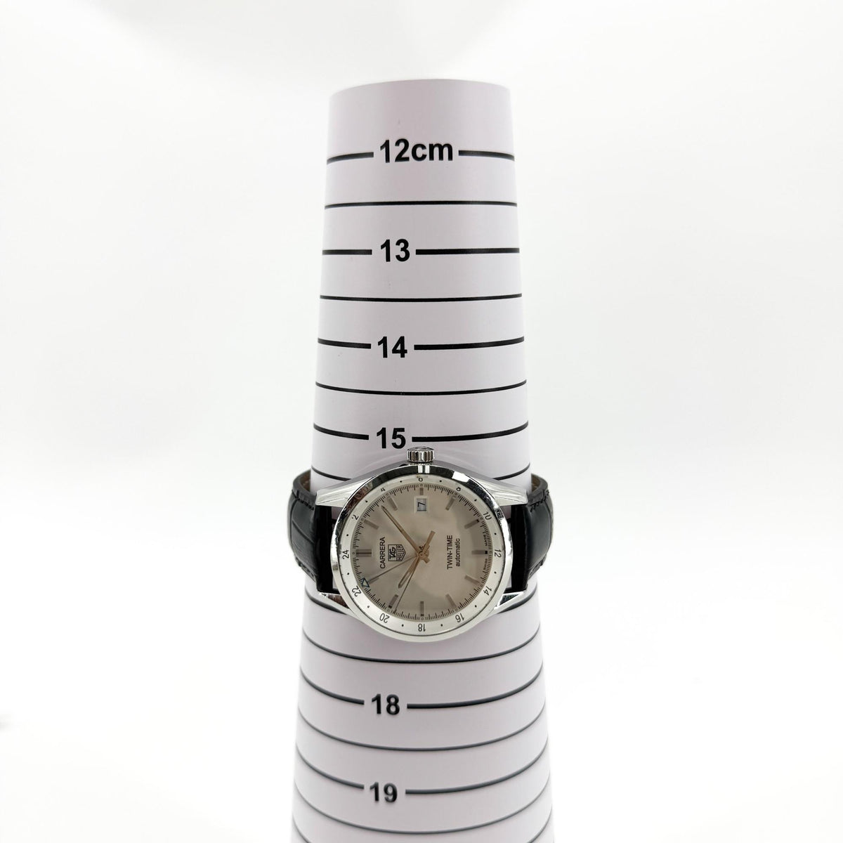 TAG Heuer Carrera Twin Time Automatic White Dial Leather