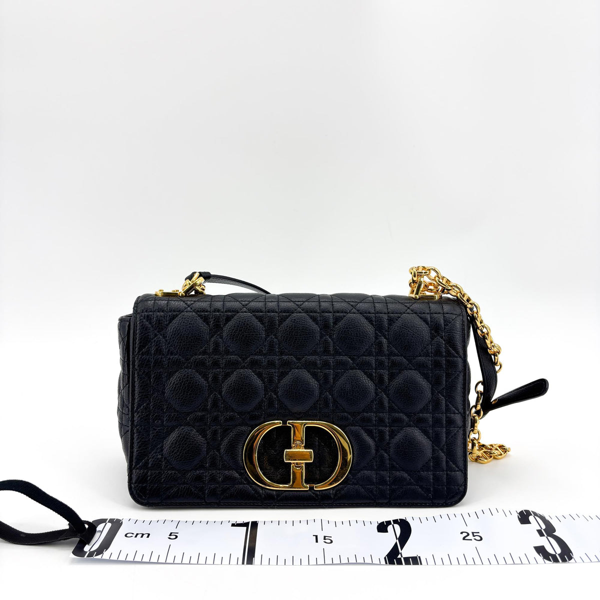 Dior Small Caro Bag Black Gold Hardware