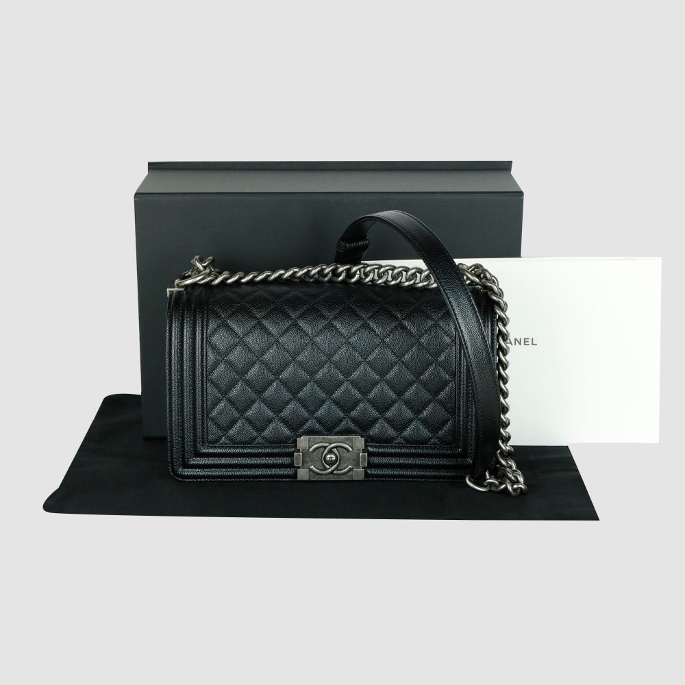 Medium Boy Caviar Flap Shoulder Bag Crossbody Bag A67086