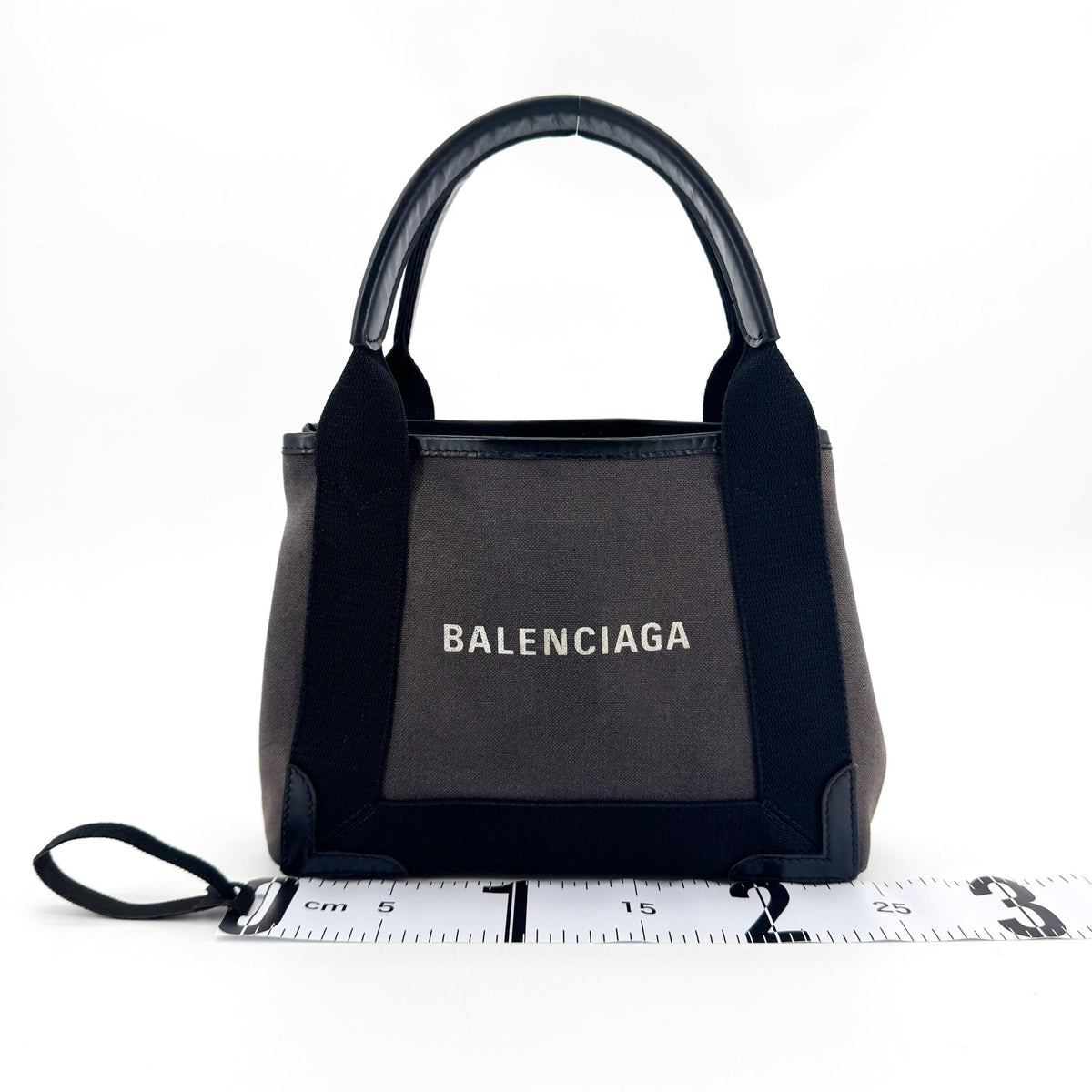 Balenciaga Navy Cabas XS Canvas Tote Bag Black Gray