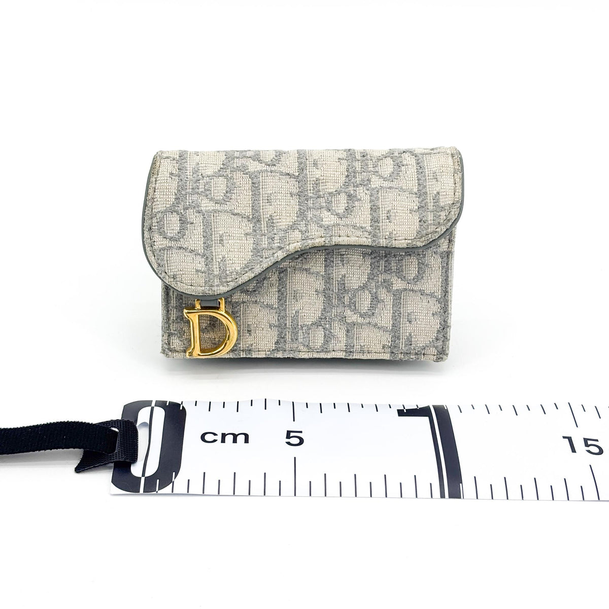 Dior Saddle Lotus Wallet Grey Oblique Jacquard