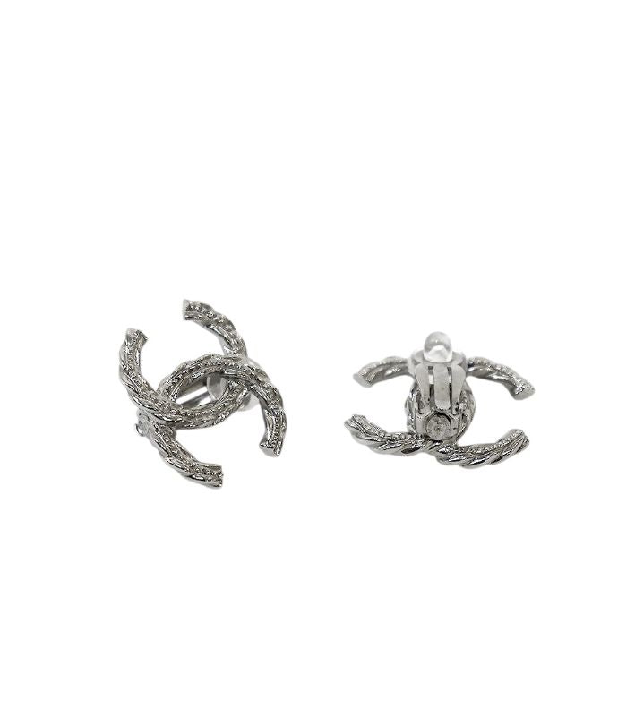 Chanel B15B CC Silver Earrings
