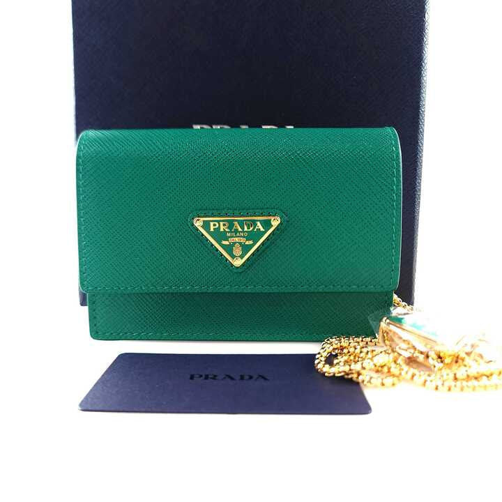 Saffiano Chain Strap Card Holder 1MR034