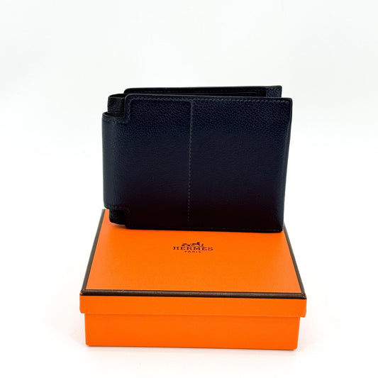 Hermès Pocket Compact Wallet Navy