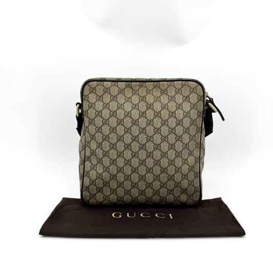 Gucci GG Supreme Crossbody Bag Beige Brown