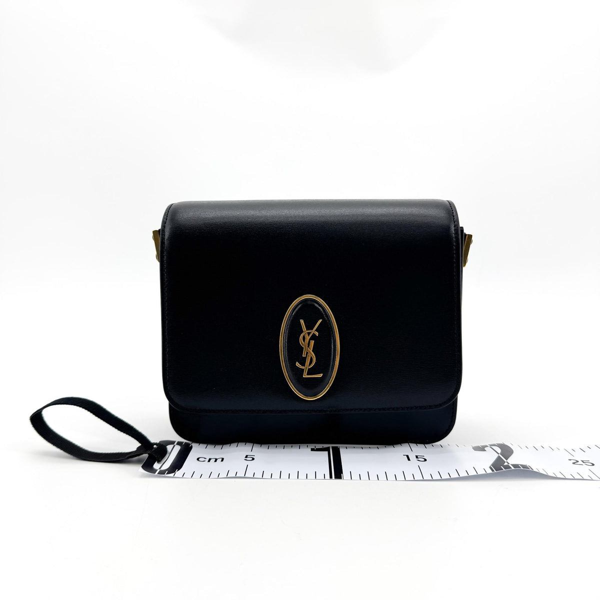Saint Laurent Smooth LE 61 Frame Medium Saddle Shoulder Bag Black
