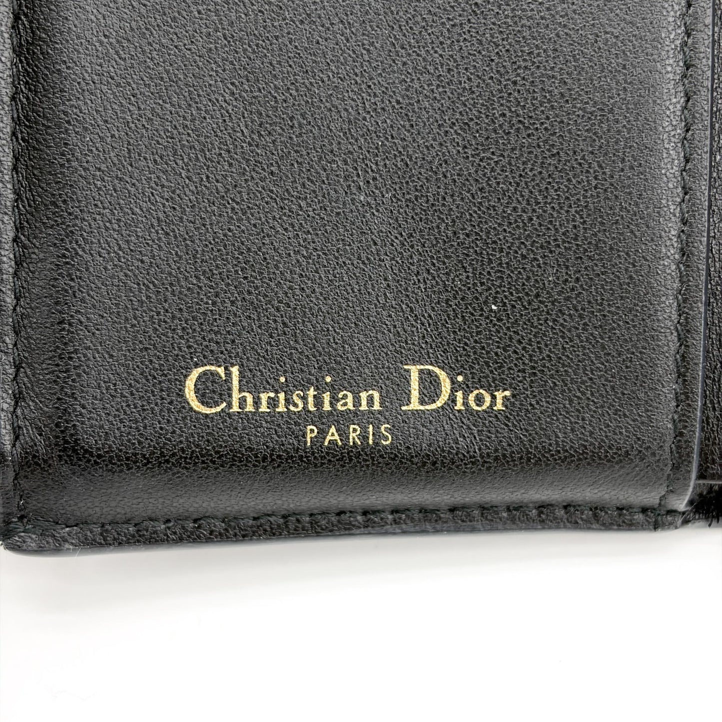 Dior Saddle Lotus Wallet Black Gold Hardware