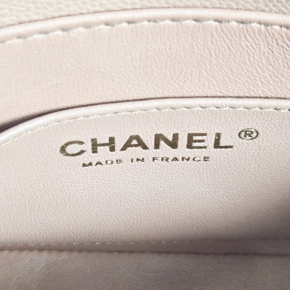 Chanel Mini Brown Caviar Top-Handle Tote Bag