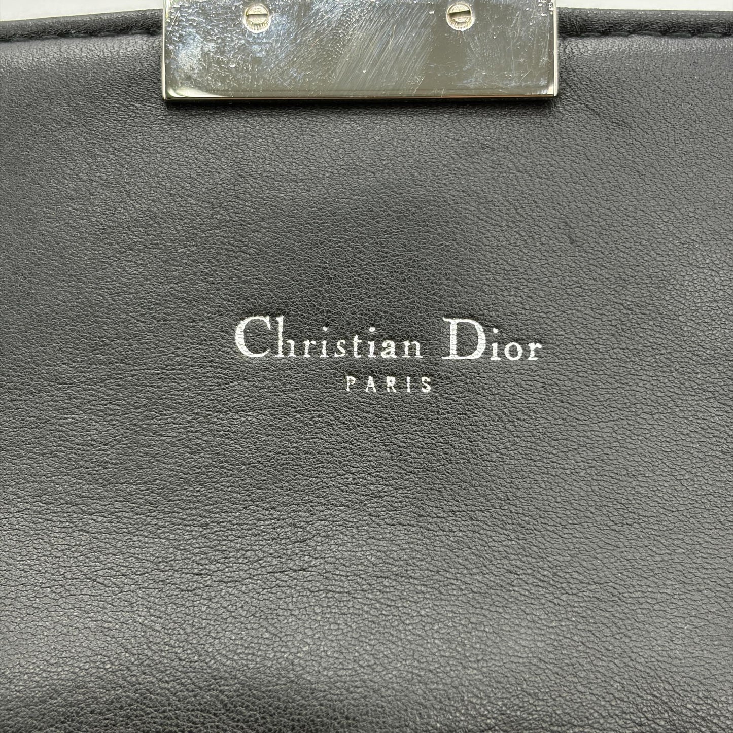 Dior Miss Dior Promenade Lambskin Pouch Black Silver Hardware