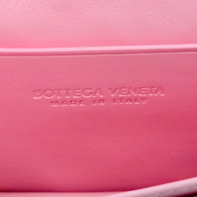 Bottega Veneta Pink Intrecciato Card Wallet
