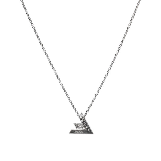 Louis Vuitton Small 18K White Gold LV Bolt Pendant Diamond Necklace
