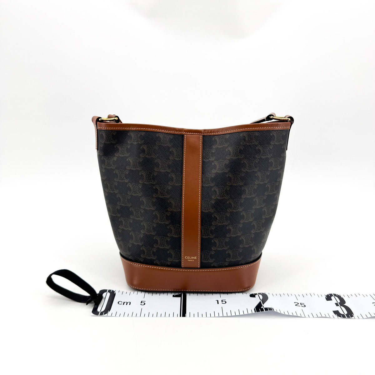 Celine Small Bucket Bag Triomphe Canvas Tan