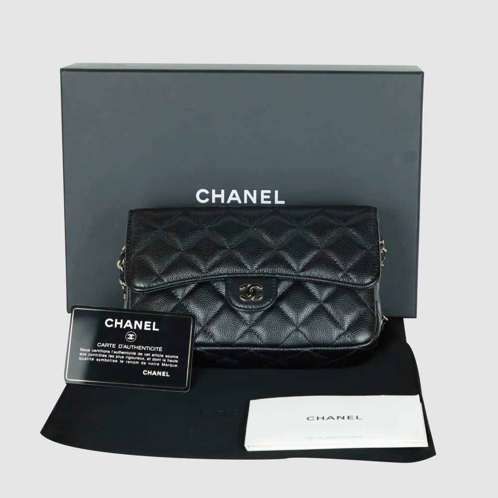 Classic Caviar Chain Flap Phone Holder WOC Crossbody Bag AP2096