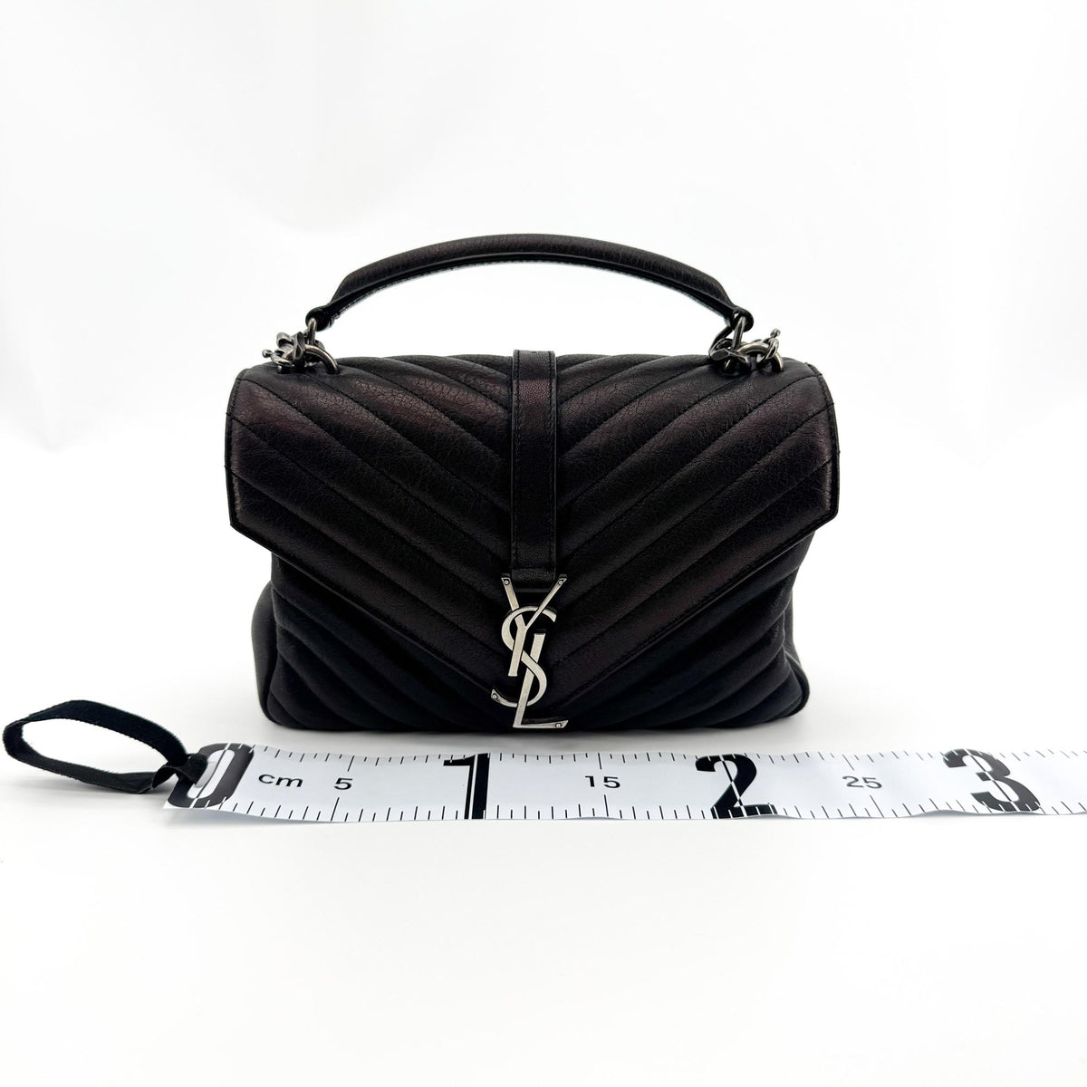 Saint Laurent Medium College Top Handle Bag Black