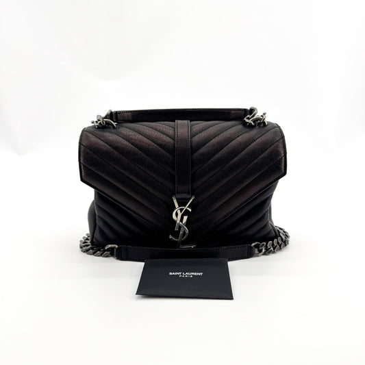 Saint Laurent Medium College Top Handle Bag Black