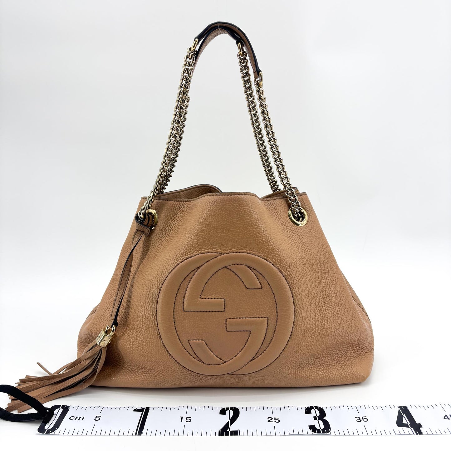Gucci Soho Interlocking G Chain Shoulder Bag Beige