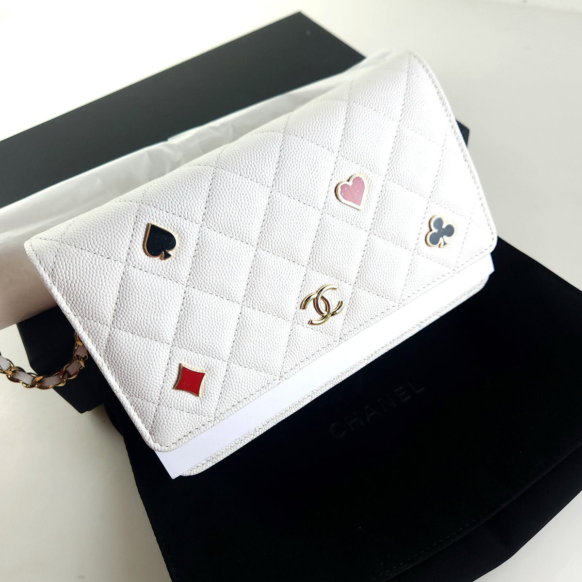 Classic Caviar Casino Charm Chain Wallet Crossbody Bag WOCAP3076