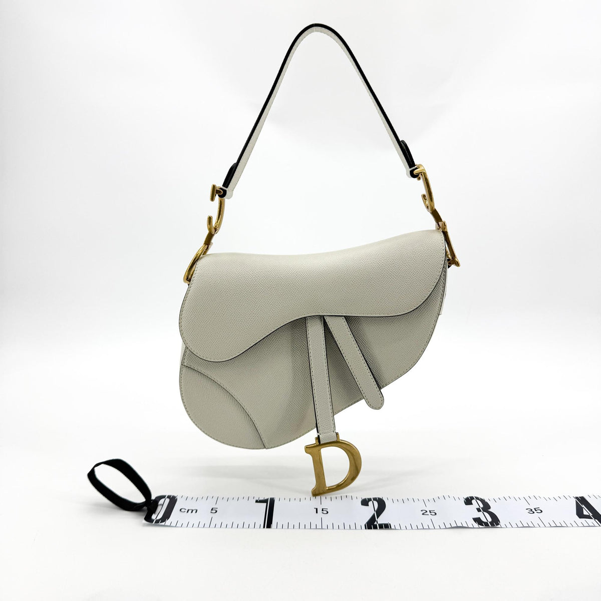 Dior Medium Saddle Bag White Gold Hardware