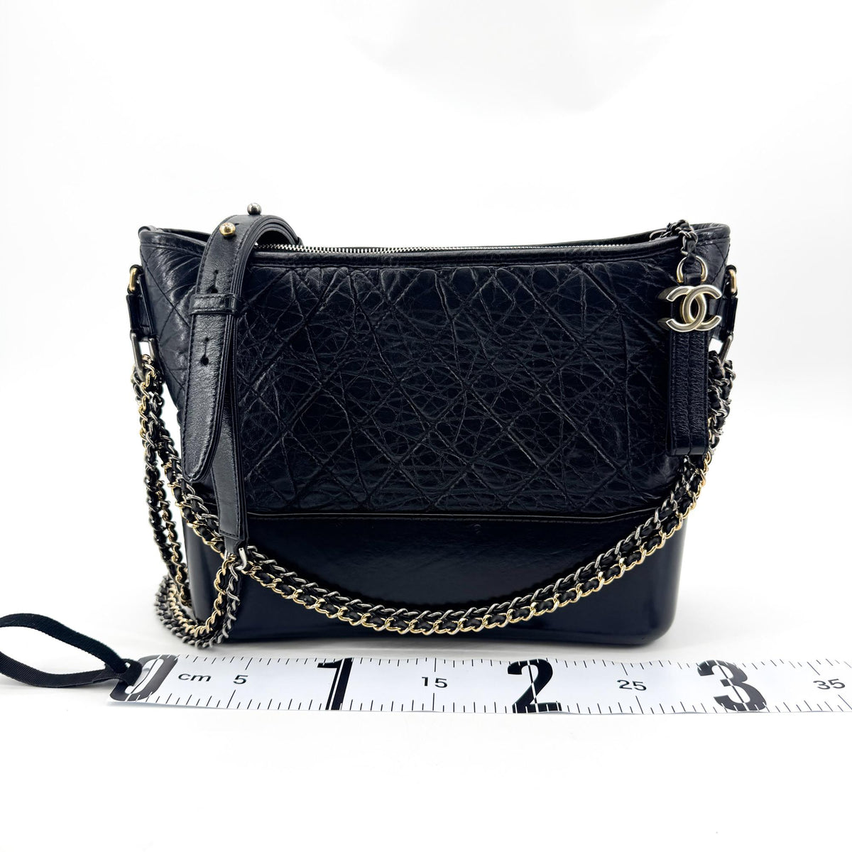 Chanel Gabrielle Small Hobo Bag Black Vintage Calfskin