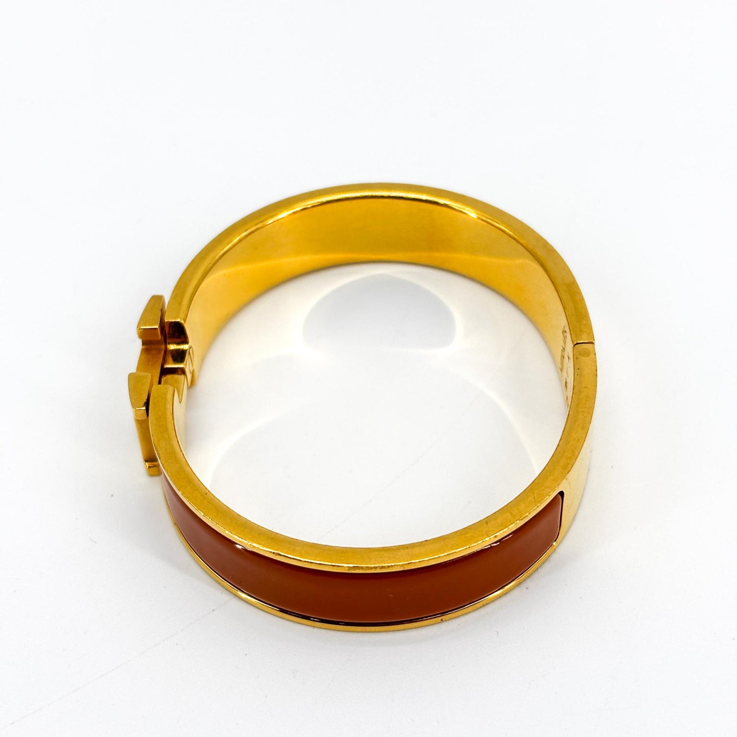 Hermès Click H Bracelet Gold Marron PM