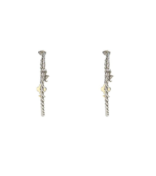 Louis Vuitton Monogram Hoop Silver Earrings