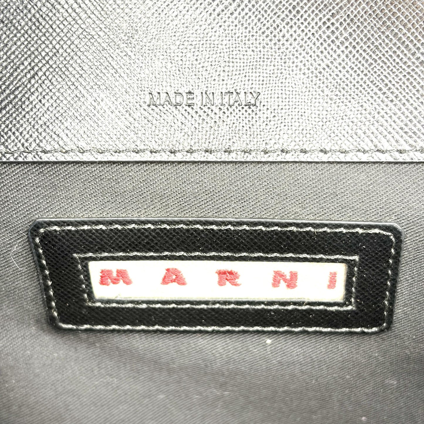 Marni Medium Trunk Bag Saffiano Black