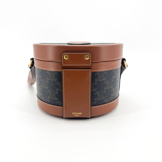 Celine Triomphe Canvas Tambourine Tan
