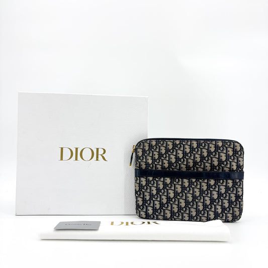 Dior Oblique Jacquard Pouch Navy